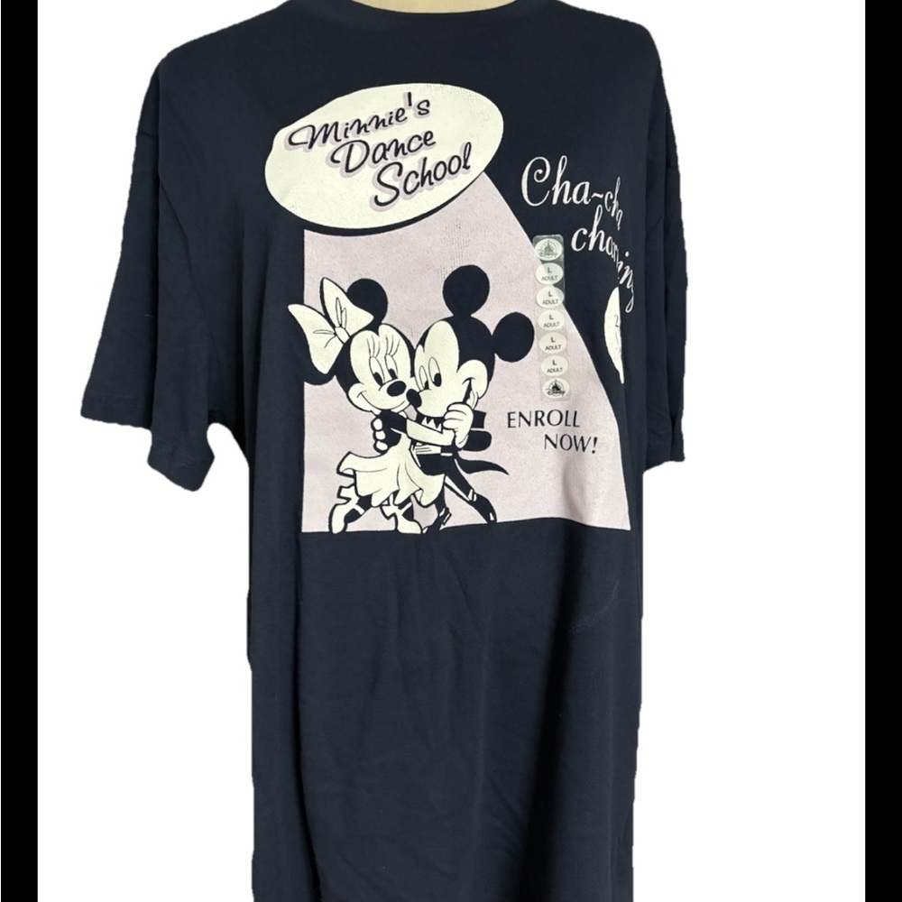Disney 2026 Minnie’s Mickey Mouse Dance School T-shirt LARGE New Disneyland navy